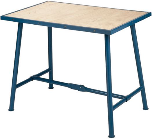 sklopivi radni stol mode Matador,konstrukcija za teške uvjete primjene. Čvrsta drvena radna površina posebno obrađena, otporna na vodu i prašinu. Noge su cjevaste konstrukcije dizajnirane za podnošenje velikih opterećenja.